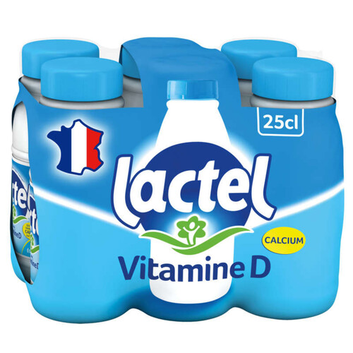 Lactel Vitamine D demi-écrémé bouteille 6x25cl