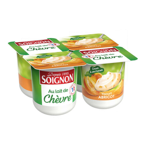 Soignon Brassé au lait de chèvre abricot 4x125g