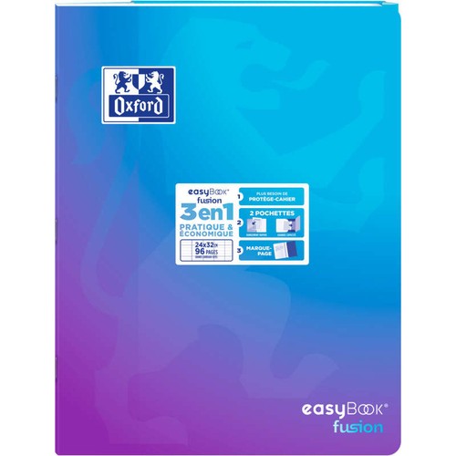 Oxford Easybook Fusion 24x32 Agrafés 96P assorti x1