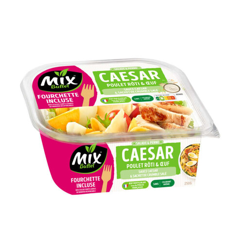 Mix Salade Caesar penne & poulet rôti et œuf 250g