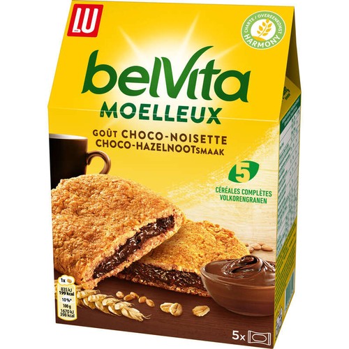 Lu Belvita Petit Déjeuner Biscuits Moelleux Choco Noisette 250g