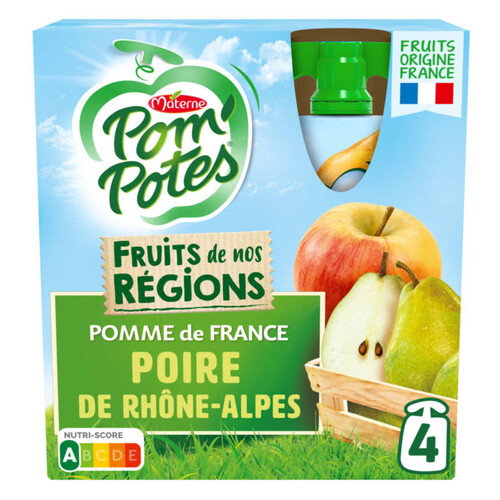 Pom'Potes Purée De Pommes Et Poires Le Pack De 4X90G