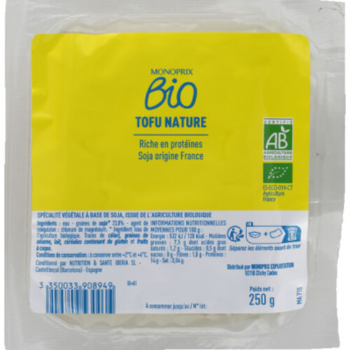 Monoprix Bio Tofu Nature 250g