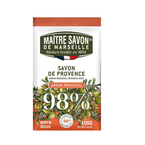 Maître Savon de Marseille Savonnette Argan Rhassoul 100g
