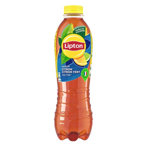 Lipton Ice Tea Thé Glacé Saveur Citron et Citron Vert 1,25L