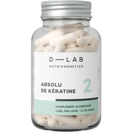 [Para] D-LAB NUTRICOSMETICS - Absolu de Kératine 3 mois 180g - Anti-chute & Réparation Complément alimentaire