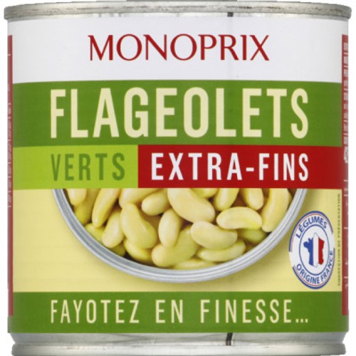 Monoprix Flageolets Verts extra-fins 265g