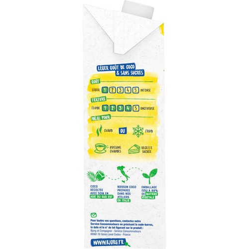 Bjorg Boisson Coco Sans Sucres Bio 1L