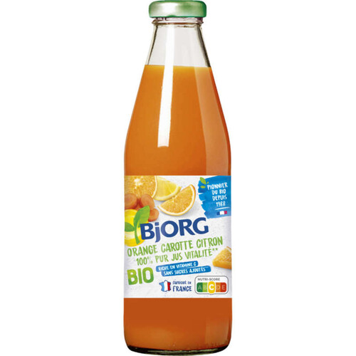 Bjorg Jus Vitalité Orange, Carotte Et Citron Bio 75Cl