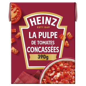 Heinz La Pulpe de Tomates concassées brique 390g