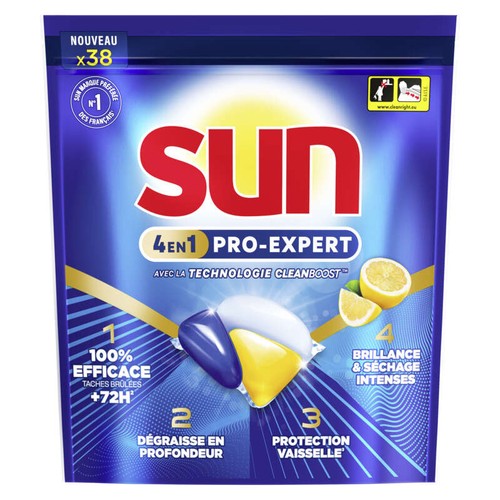 Sun Pro-Expert Capsules Lave-Vaisselle Citron 38 Lavages 570g