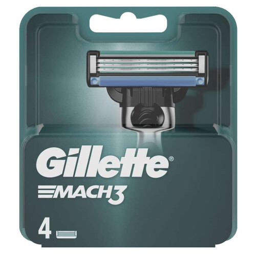 Gillette Mach3 Recharges de Lames de Rasoir pour Homme x4.