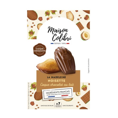 Maison Colibri La Madeleine Noisette Coque Chocolat au Lait 182g