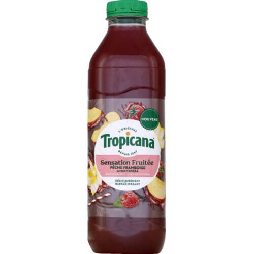 Tropicana Sensation Fruitée Pèche Framboise vanille 1L