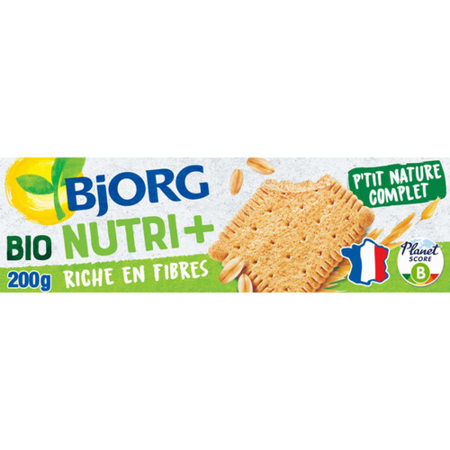 Bjorg Biscuits P'Tit Nature À La Farine Complète, Bio 200G