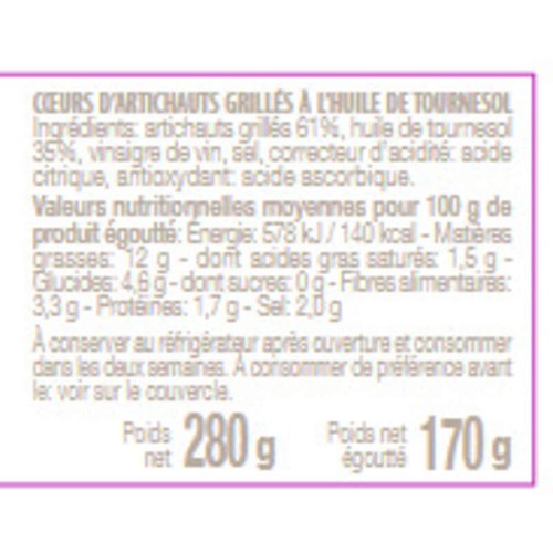 Florelli Artichauts grillés 170g