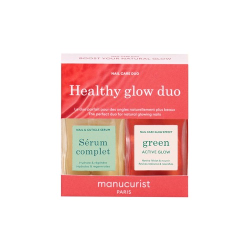 Manucurist Healthy Glow Duo - 1 Vernis-soin fini rosé et 1 sérum pour ongles – Active Glow™ & Sérum