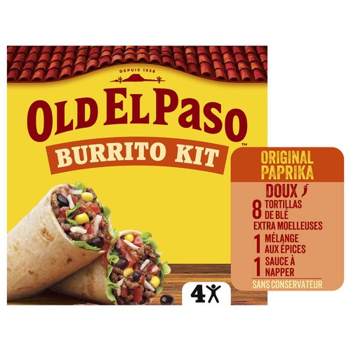 Old El Paso Burrito Le Kit Burritos Saveur Original Paprika Doux 510g