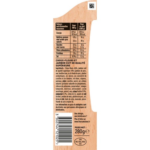 Fleury Michon Gratin de Choux-Fleurs Au Jambon 280g