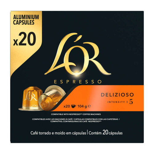 L'Or Espresso Café Delizioso intensité 5 x20 capsules 104g
