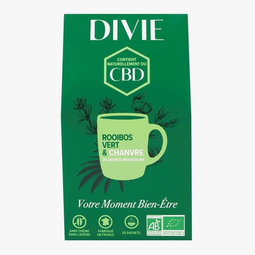 Divie Infusion Rooibos Vert et Chanvre x20 44g