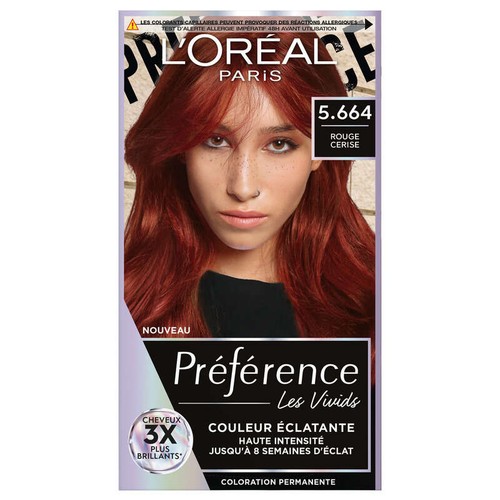 L'Oréal Paris Préférence Les Vivids Coloration Cheveux Rouge Cerise