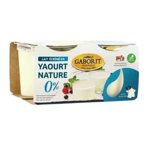 Gaborit Yaourt Nature Maigre Bio 4x125g