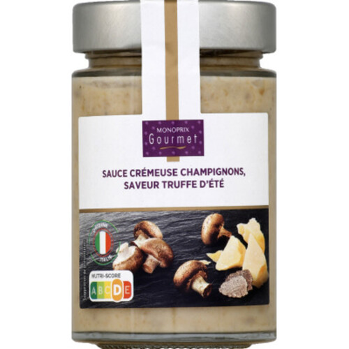 Monoprix Gourmet Sauce crémeuse champignons, saveur truffe d'été 180g