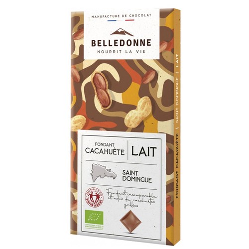 Belledonne Tablette chocolat au lait purée de cacahuète 80g