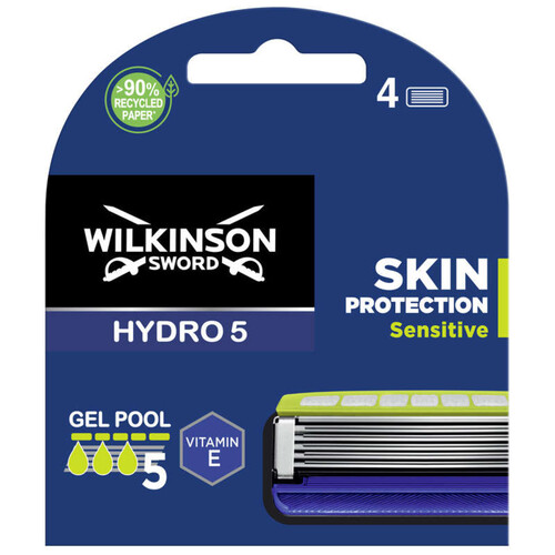 Wilkinson Lames De Rasoir Hydro 5 Skin Protect Sensitive X4