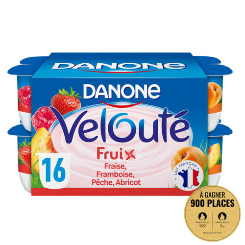 Danone Velouté fruix yaourt aux fruits brassé 16x125g