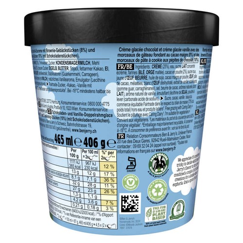 Ben & Jerry's Glace Pot Half Baked 406g