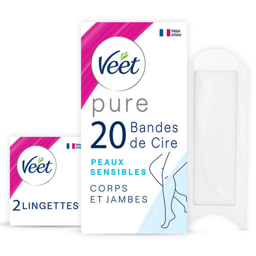 Veet Pure Bandes de Cire Froide Corps x20