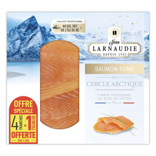 Larnaudie Saumon du Cercle Arctique 4 Tranches + 1 Tranche Offerte 130g