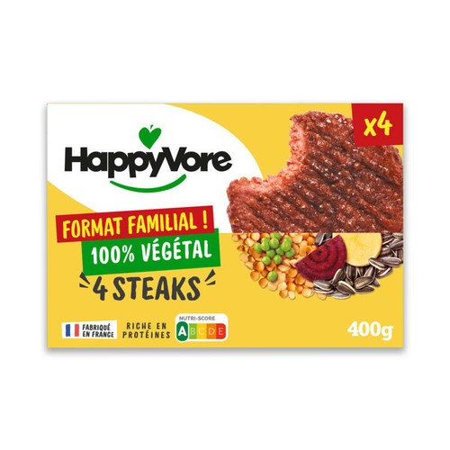 Happyvore Steak Végétal et Gourmand x4 400g