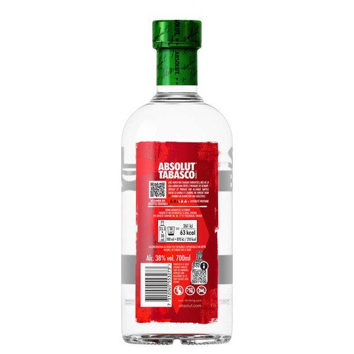 Absolut Tabasco Vodka pimenté 38° 70cl