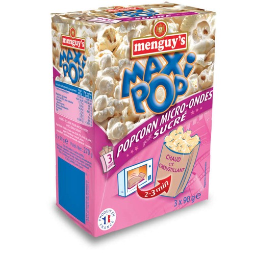 Menguy's Pop corn micro-ondes goût sucré 3x90g