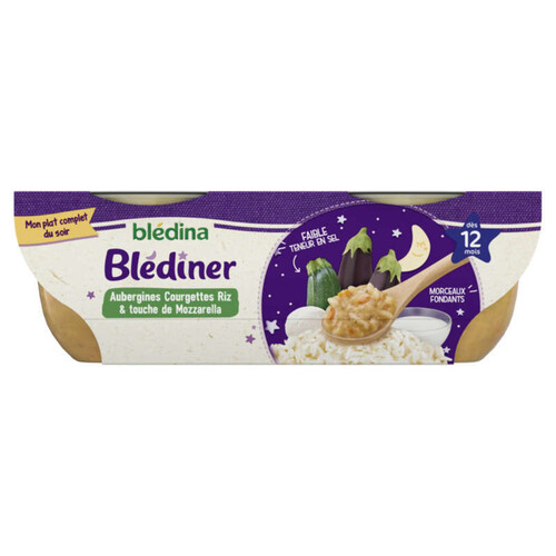 Blédina Mouliné d'Aubergines et Courgettes 2x200g