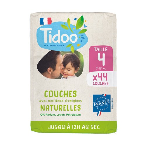 [Par Naturalia] Tidoo Couches avec Matières Naturelles T4 (7-18kg) x44
