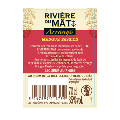 Rivière du Mât Rhum Arrangé Mangue Passion 70cl