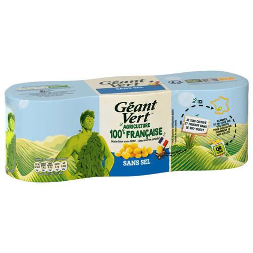 Géant Vert Maïs sans sel 3 X 140g