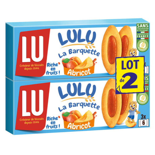 Lu Lulu La Barquette Biscuits Abricot 2x120g