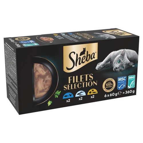 Sheba Filets sélection pour Chat adulte 6x60g