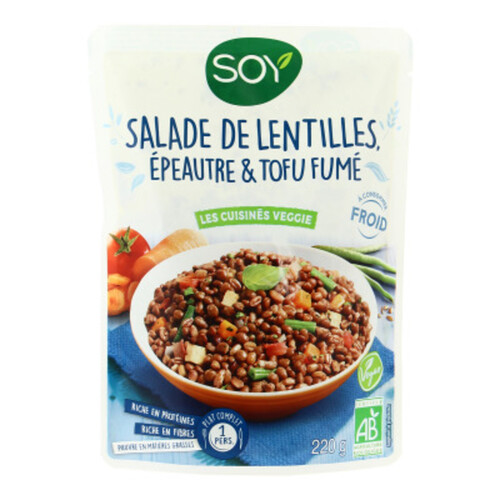 [Par Naturalia] Soy Salade Lentilles épeautre et Tofu fumé Bio 220g