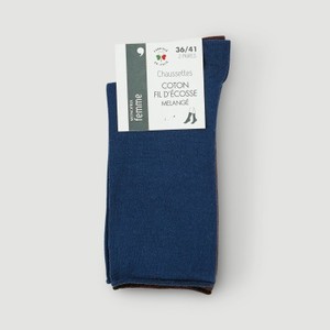 Monoprix Lot 2 Chaussettes Fil D'Écosse, Rose Anthracite Taille Unique
