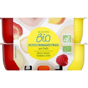 Monoprix Bio Fromages frais aux fruits 12x50g