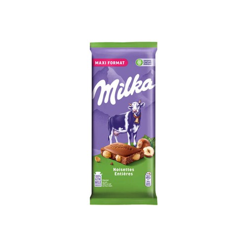 Milka Tablette Chocolat au Lait et aux Noisettes Entières 200g