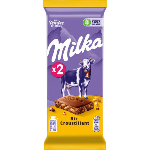 Milka Chocolat au Lait et Riz Croustillant 200g