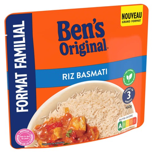 Ben's Original Riz Micro-Ondable Basmati 3mins Format familial 450g