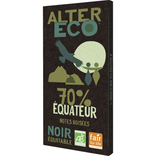 Alter Eco Chocolat noir equateur 70% Bio 100g